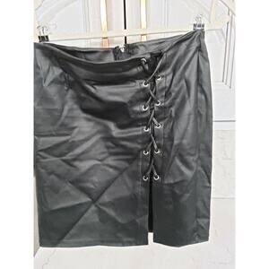 ⏳Vintage Y2K faux leather vampire grunge lace-up mini skirt